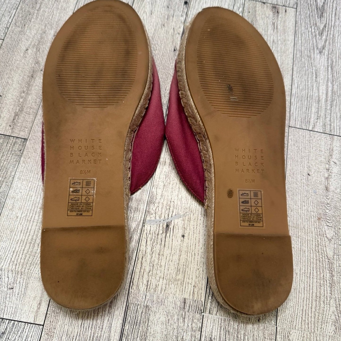 Jeweled floral ombré espadrilles slides.