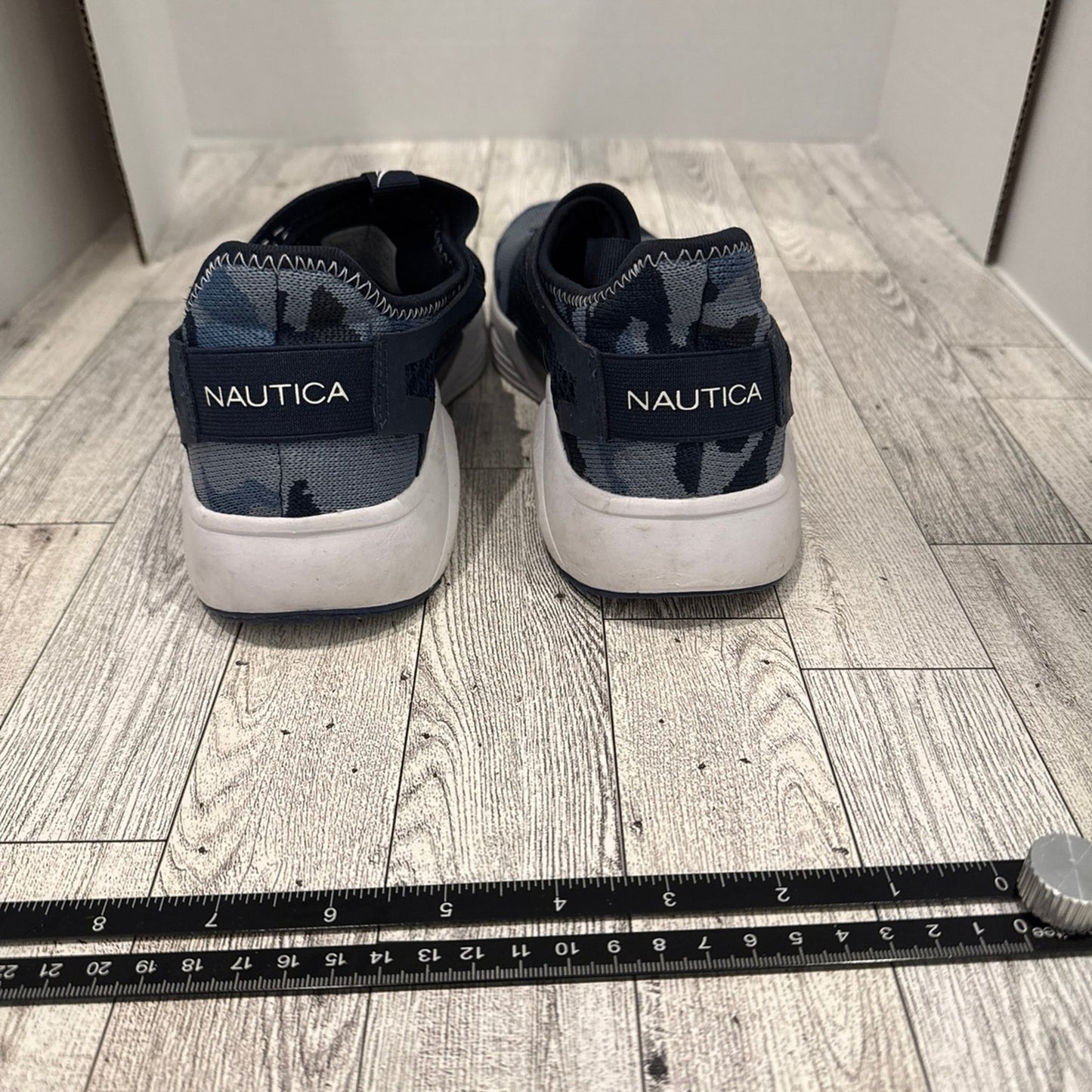 Nautical blue camouflage sneaker size 8