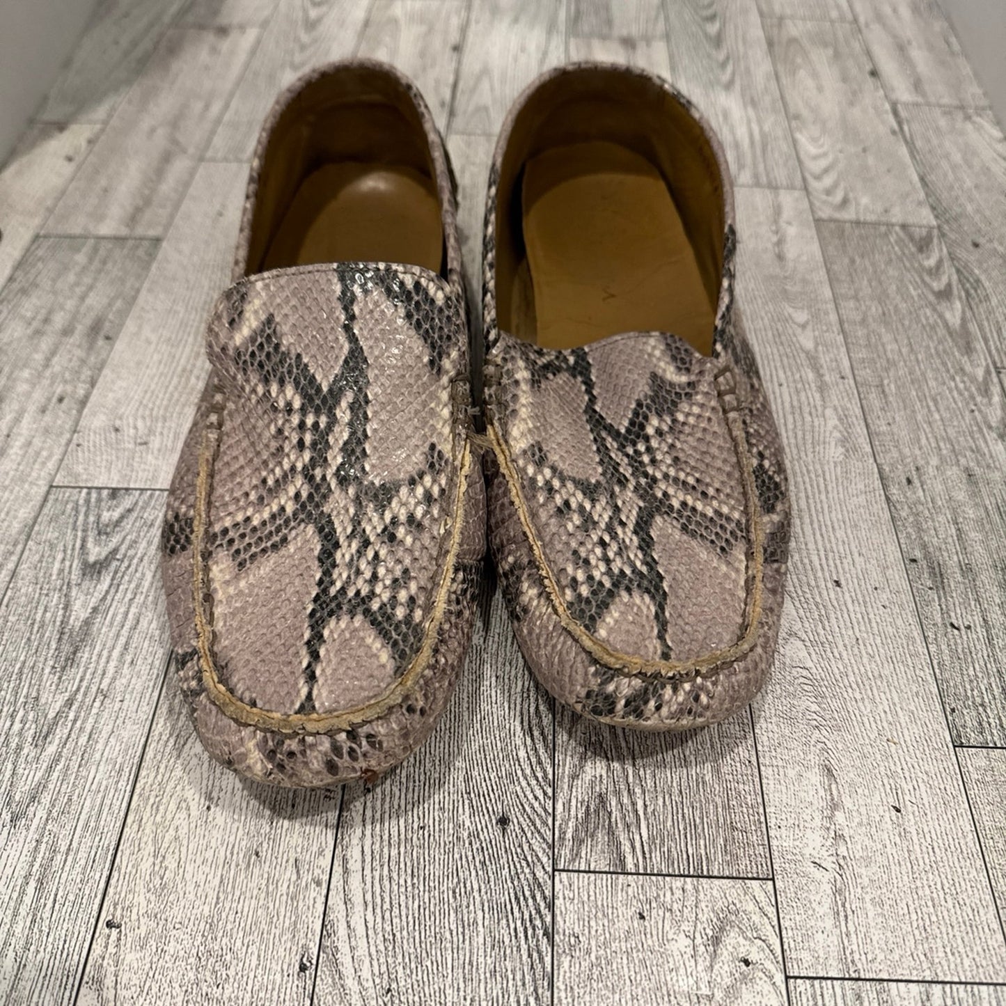 Cole Hann snake skin print loafers. 9.5