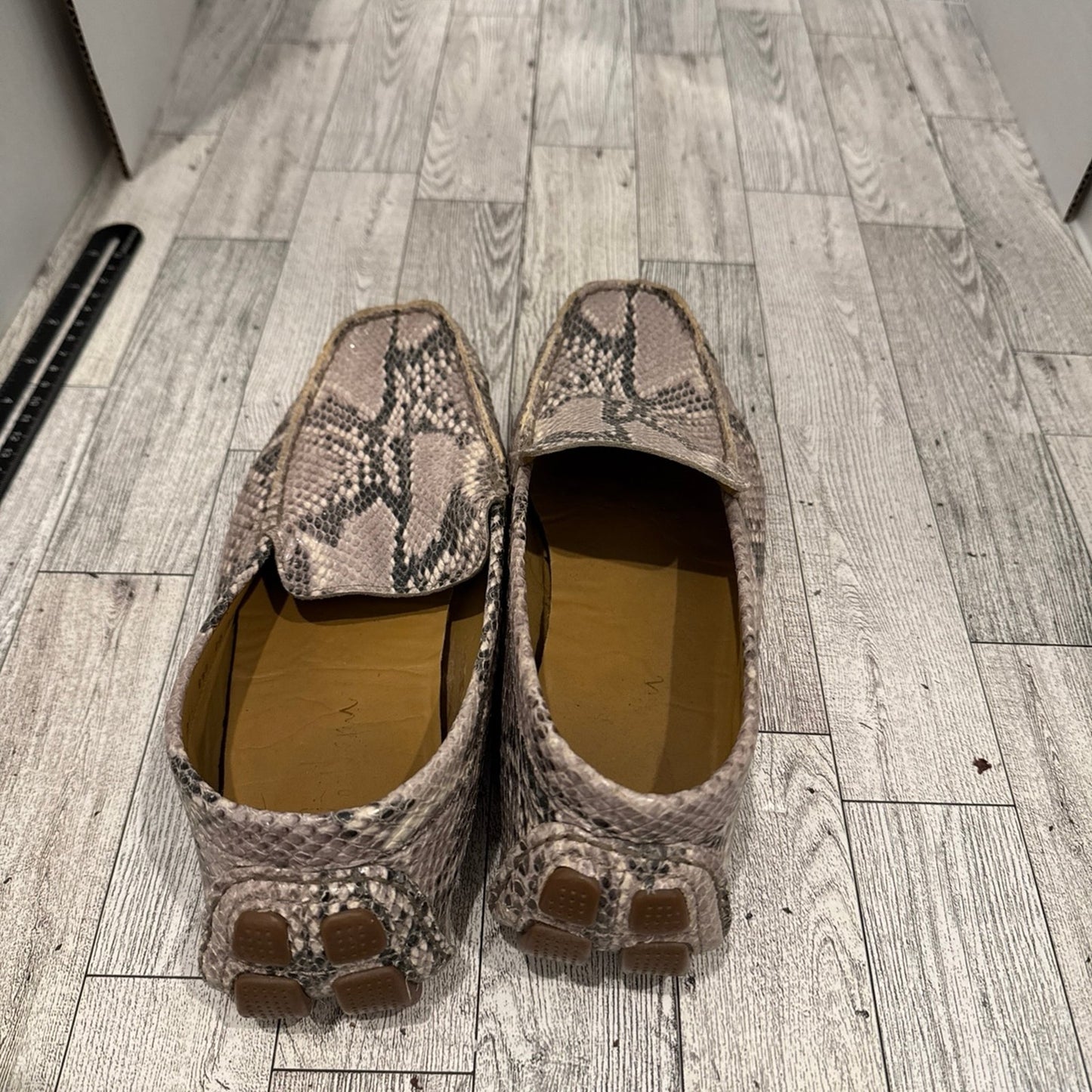 Cole Hann snake skin print loafers. 9.5