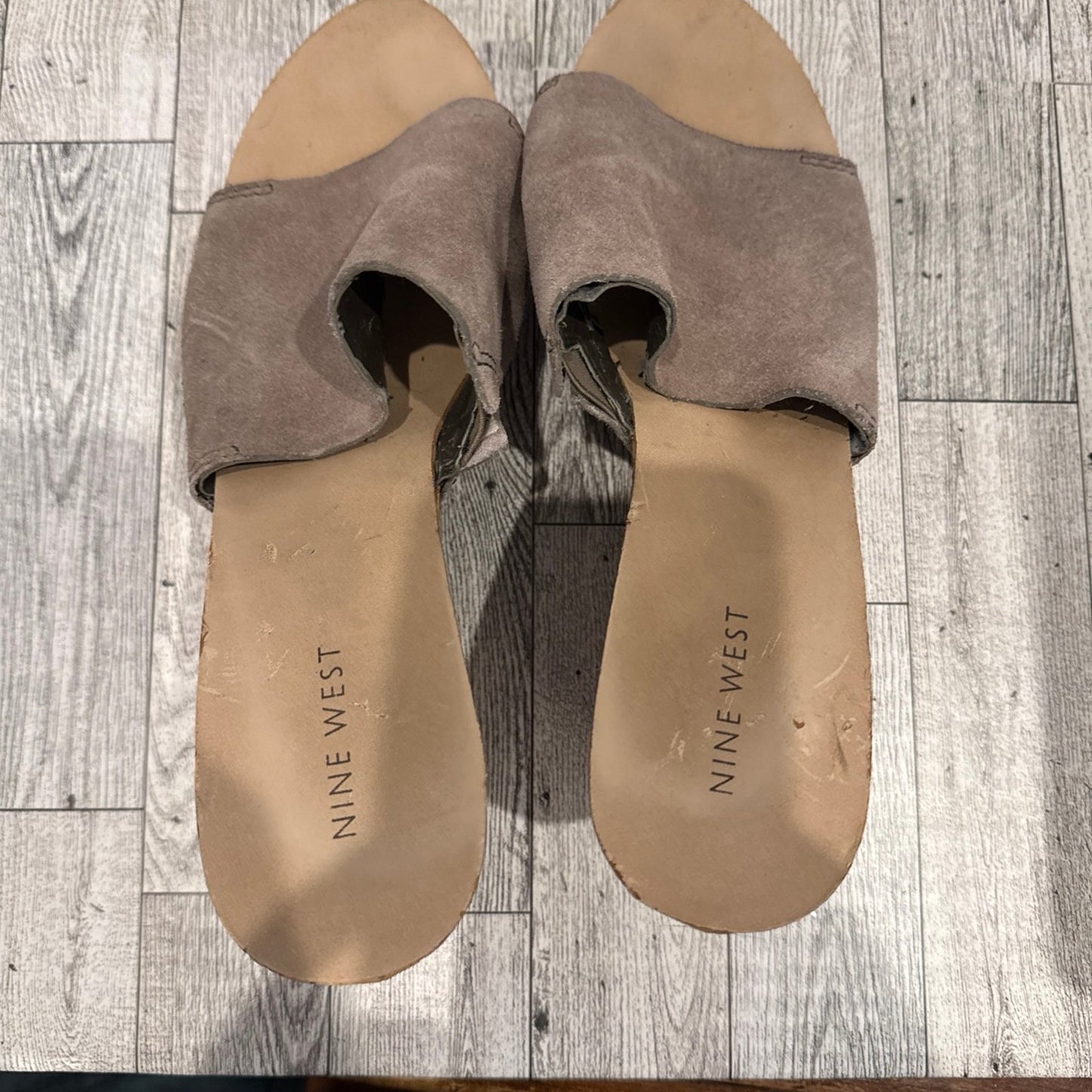 Nine West tan sandals with cork base. 8.5