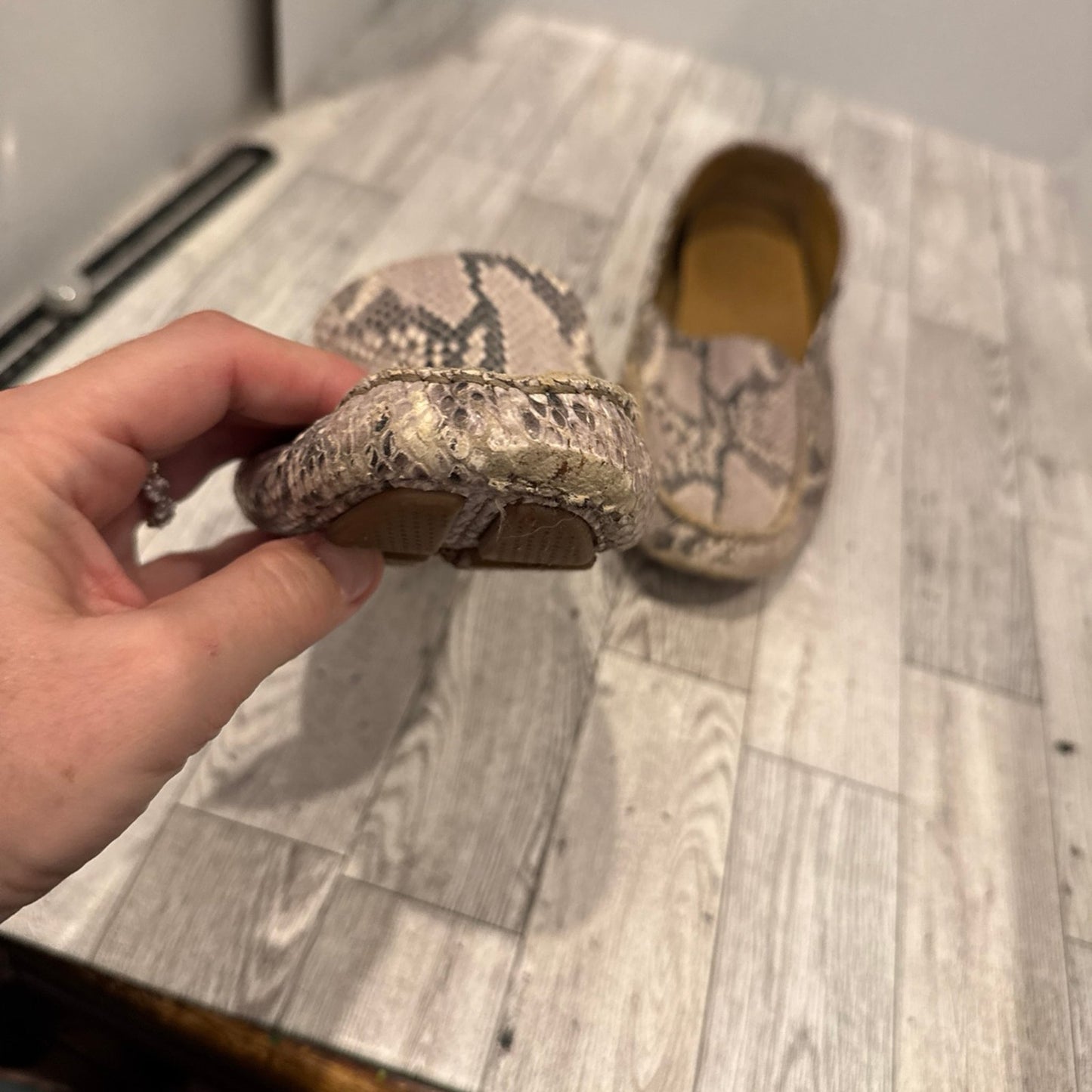 Cole Hann snake skin print loafers. 9.5