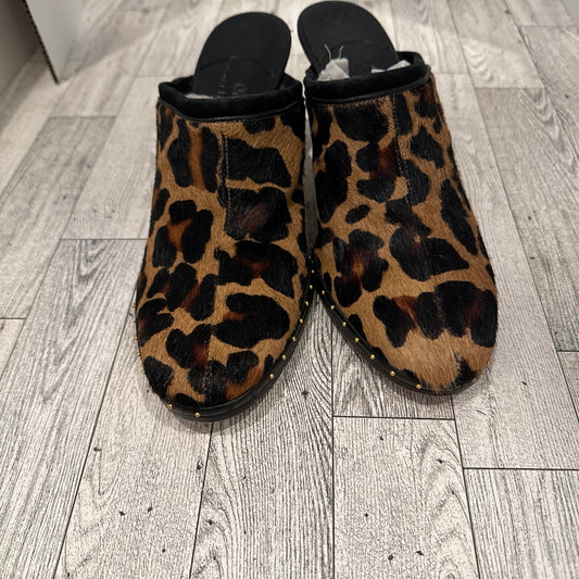 Cole Hann calf hair leopard print clog