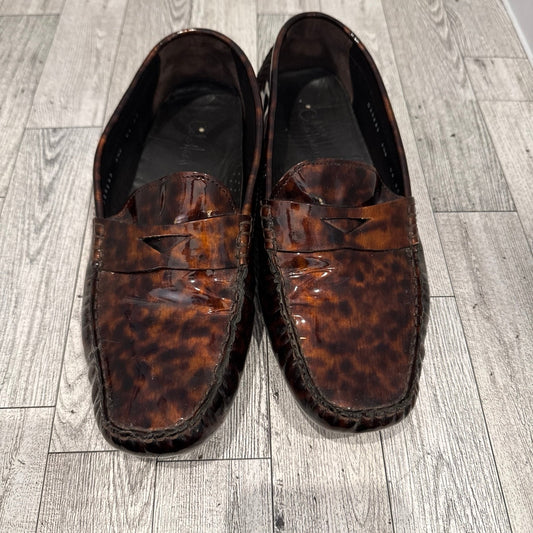 Vintage rare Cole Hann patent leather leopard loafer